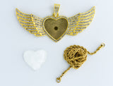 Sublimation Heart Wing Necklace-Large