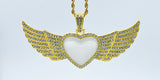 Sublimation Heart Wing Necklace-Large